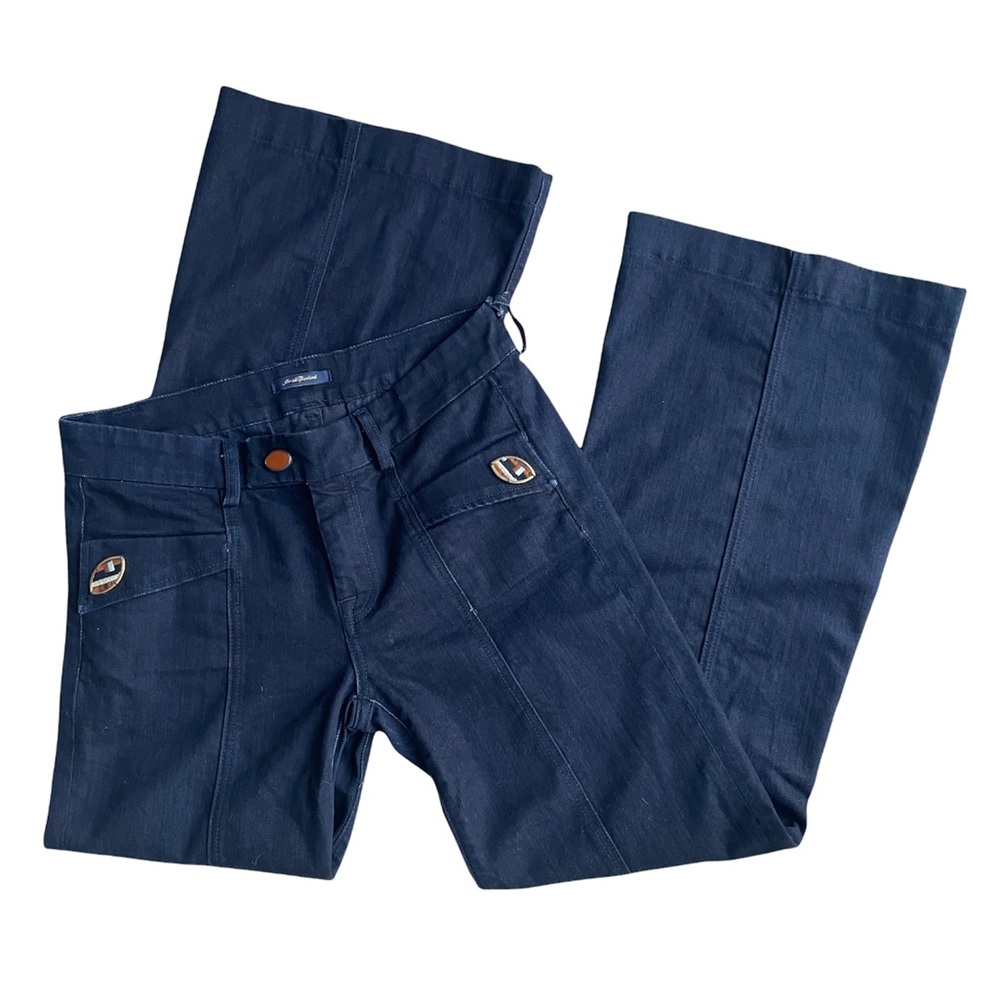 7 For All Mankind Wide Leg Flare Dark Wash Jeans 29